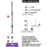 Brf Store Elivorasell Sihirli Mop Yer Fayans Duvar Yüzey Temizlik Mikrofiber Mandallı Mop, Teleskopik Saplı Is