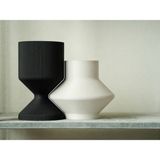 Brf Store Irmakxx Modern Dekoratif Ikili Vazo Seti – Minimalist Çizgili Çiçek Vazosu-Siyah-Beyaz