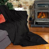 Brf Store Irmakxx Premium Koltuk Örtüsü 175X215 Gramajlı Jakarlı Şönil Antrasit | Kanepe Örtüsü | Kaymaz - Siyah