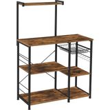 Brf Store Irmakxx Vasagle Fırıncı Raflı Raf, Tel Sepetli Mikrodalga Standı, 6 S-Kanca, Mutfak Rafı, Baharatlar - Siyah