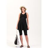Brf Store Isoprıme 2257_KADIN 2'li Takım Taytlı Çapraz Bantlı Askılı Elbise Deniz/havuz Mayosu - Siyah