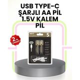 Brf Store Legiongaming Tekrar Şarj Edilebilir Aa USB Type-C Pil | 1000+ Döngü | 1.5V Sabit Voltaj - Siyah