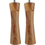 Brf Store Lizbon Center Akasya Komple Ahşap Gövdeli Tuz Karabiber Değirmeni Baharat Öğütücüsü 21 cm - 2 Adet - - Siyah
