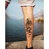 Brf Store Lizbon Center Bearpear Samurai, Ejderha ve Katana Dövmesi, Geçici Dövme, Unisex Tattoo, Vücut Dövmes