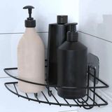 Brf Store Lizbon Center Buffer® Yapışkanlı Banyo Köşeliği Kancalı Köşe Rafı Duş Şampuanlık Duvar Düzenleyici O - Siyah