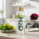 Brf Store Lizbon Center Deconox 600ML Bambu Kapaklı Cam Matara – Ham Bez Koruyucu Kılıflı Sızdırmaz Borosilika - Siyah
