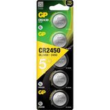 Brf Store Lizbon Center Gp Batteries CR2450 2450 Boy Lityum Düğme Pil, 3 Volt, 5'li Kart - Siyah