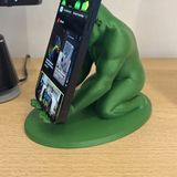 Brf Store Megsan Goril Telefon Tutucu – 3D Baskı Kaslı Goril Masaüstü Telefon Standı-Yeşil - Siyah