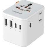 Brf Store Nerimu Tessan Evrensel Seyahat Adaptörü, 5 USB Portlu (1 USB C) Uluslararası Fiş Adaptörü, Abd'den A - Siyah