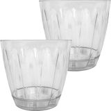 Brf Store Oreviosell 2 Adet Plastik Orkide Saksısı Seti 1,5 Lt Gizli Tabaklı Şeffaf Saksı 145 x 135 mm - Siyah