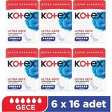 Brf Store Oreviosell Kotex Ultra Quadro Süper Gece 16 Lı 6 Paket 96 Adet
