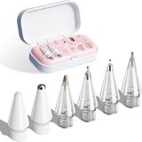 Brf Store Pmstore Apple Pencil Uyumlu Yedek Kalem Uçları – 6’lı Set | Özel Taşıma Kutulu (Pembe) - Siyah