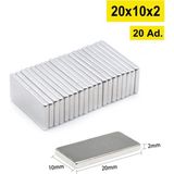 Brf Store Pmstore Dünya Magnet 20 Adet - Köşeli Neodyum Mıknatıs, 20X10X2 Mm, Süper Güçlü Magnet, N35 Kalite