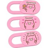 Brf Store Pmstore Mcstorey Kamera Kapatıcı 3'lü Set, Ultra Ince 0.8 mm Sürgülü Webcam Cover, Güçlü 3m Yapışkan - Siyah