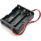 Brf Store Prime Alkatronik 3'lü 1,5V Aa Kalem Pil Kutusu Yuvası 3X1,5V Kablolu Batarya Pil Tutucu - Siyah