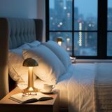 Brf Store Prime Amber LED Şarj Edilebilir Taşınabilir Masa Lambası - Dokunmatik Aç/kapa ve Parlaklık Ayarı, 3 - Siyah