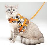Brf Store Prime Kaçış Önleyici Kedi Gezdirme Tasması ve Küçük Irk Köpek Gezdirme Tasması (M, Turuncu Kedi Dese - Siyah