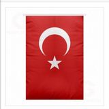 Brf Store Prime Lona Sanat 40 x 60 Ebatında 1. Kalite Alpaka Kumaş Türk Bayrağı - Siyah