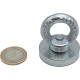 Brf Store Sepetium 40MM Çok Güçlü Deniz Mıknatısı - Fishing Magnet - Neodyum Daimi Çelik Mıknatıs - Halkalı Po - Siyah