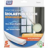 Brf Store Sepetium Boss Tape Epdm Kauçuk Pencere Kapi Izolasyon Bandi, 5mm x 15MM x 5mt Boyut, Beyaz - Siyah - 5 x 15 mm