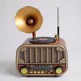 Brf Store Sepetium Coverzone 11CM Mini Boy Gramafon Bluetooth Radyo - Fm/am/sw Bandları, Şarjlı Batarya, Usb/m - Siyah