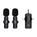 Brf Store Sepetium Daytona K9-C2 Wireless 3ın1 (Kablosuz Mikrofon) Type-C - Lightning -3,5mm Jak Çiftli Yaka M - Siyah
