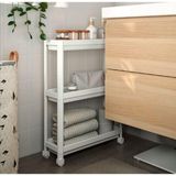 Brf Store Sepetium Omas Tekerlekli Dikdörtgen 3 Katlı Raf Ünitesi - Banyo Mutfak Düzenleyici Organizer Raf - M - Siyah