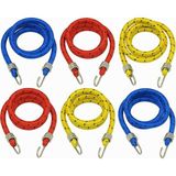 Brf Store Shopandenjoy Bagaj Ahtapotu 6’lı Asorti Set, 100 cm Sabit ve 1,5 mt Uzayabilen Kalın Bagaj Lastiği, - Siyah