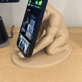 Brf Store Shopandenjoy Goril Telefon Tutucu – 3D Baskı Kaslı Goril Masaüstü Telefon Standı-Bej - Siyah