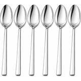 Brf Store Shopandenjoy Yemek Kaşığı, 6'lı Paslanmaz Çelik Kaşık Seti, Gümüş Renk Metal 20 Cm, 6 Adet Içerikli - Siyah