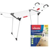Brf Store Shopletsell Vileda Premium 2in1 Masa Çamaşır Askılığı Alüminyum Teller Beyaz - 180 x 57 x 91 cm - Siyah