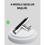 Brf Store Sidelyasell 360° Dönebilen Musluk Başlığı 4 Fonksiyonlu Su Tasarruflu ve Dayanıklı - Siyah