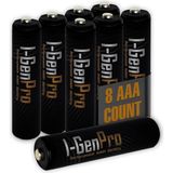 Brf Store Sidelyasell I-Gen Pro P104 8 Adet Aaa 1100 Mah Şarj Edilebilir Ince Kalem Pil 1.2V Ni-Mh Şarjlı Pil - Siyah
