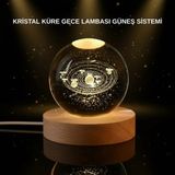 Brf Store Su Store LED Işıklı Kristal Küre Ahşap Standlı Dekoratif Gezegen Model - Siyah