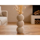 Brf Store Su Store Modern 3 Küre Dekoratif Vazo – Minimal Çiçek Vazosu, Masaüstü Ev ve Ofis Dekoru-Bej - Siyah