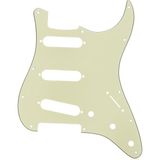 Brf Store Yavuzsell Fender Pickguard, Stratocaster® S/s/s, 11 Delikli Tutucu, Nane Yeşili, Mg/b/mg, 3 Katlı - Siyah