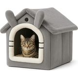 Brf Store Yavuzsell Kedi Evi Yumuşak Kedi Yatağı | Peluş Derin Uyku Evi, Çıkarılabilir Minderli, Isı Yalıtımlı - Siyah