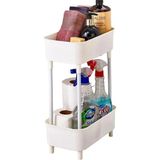 Brf Store Yavuzsell Promosyonca Çok Amaçlı 2 Katlı Dolap Içi Düzenleyici, Banyo Mutfak Organizer Raf (Beyaz) - Siyah