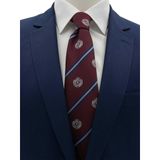 Brianze 8 Cm Bordo Lacivert Çizgili Arma Desenli Kravat