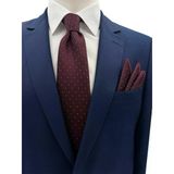 Brianze 8 Cm Bordo Lacivert Desenli Kravat Ve Mendil Set