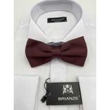 Brianze Kahverengi Düz Renk Saten Papyon