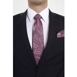 Brianze Pembe Şal Motif Desen Kravat Mendil Set
