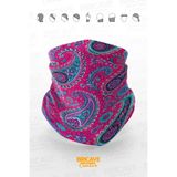 Bricave Fuşya Turkuaz Paisley Desenli Motosiklet Bandana Boyunluk Maske