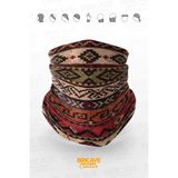 Bricave Kırmızı Bej Kilim Desenli Motosiklet Bandana Boyunluk Maske