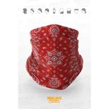 Bricave Kırmızı Beyaz Paisley Desenli Motosiklet Bandana Boyunluk Maske