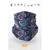Bricave Mor Turkuaz Çiçekli Paisley Desenli Motosiklet Bandana Boyunluk Maske