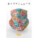 Bricave Pastel Renkli Sevimli Canavar Desenli Motosiklet Bandana Boyunluk Maske