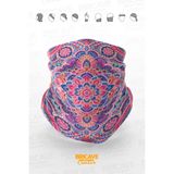 Bricave Pembe Turuncu Renkli Mandala Desenli Motosiklet Bandana Boyunluk Maske