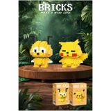 Bricks make a wise life Pluto ve Pikachu 3D Yapboz - İkili Set - Mikro Blok Yapım Seti - Eğitici Hobi Oyuncak - Kutulu Ambalaj - Orijinal