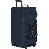 Bric's Milano X-Travel 77 cm Deri Detaylı Tekerlekli Seyahat Çantası Şık ve Çevre Dostu Tasarım - Lacivert
